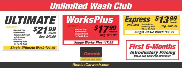 unlimited wash prices 2026